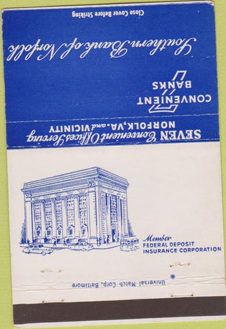 Matchbook Cover - Southern Bank of Norfolk VA 40 Strike