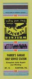Matchbook Cover - Parker's Garage Gulf oil gas Canton PA