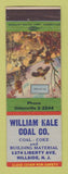 Matchbook Cover - William Hale Coal Hillside NJ