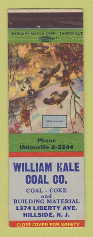 Matchbook Cover - William Hale Coal Hillside NJ