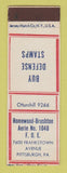 Matchbook Cover - Homewood Brushton Eagles Club Pittsburgh PA WWII SAMPLE