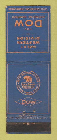 Matchbook Cover - Great Western Division Dow Chemical WEAR