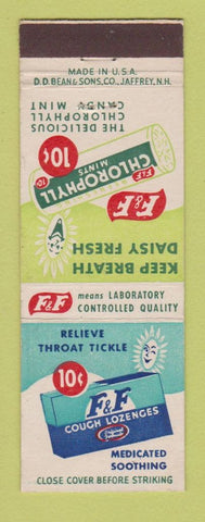 Matchbook Cover - F&F Cough Lozenges Drops Chlorophyll Mints
