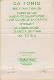 Matchbook Cover - Da Tonio Pizzeria  40 Strike