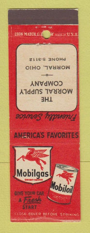Matchbook Cover - Mobil oil gas Morral Supply Morral OH