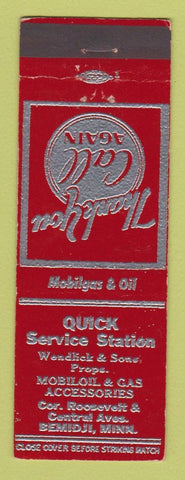 Matchbook Cover - Quick Service Mobil oil gas Bemidji MN
