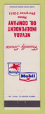 Matchbook Cover - Mobil oil gas Nevada Independent