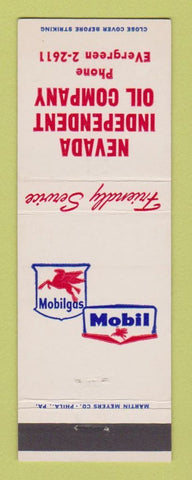 Matchbook Cover - Mobil oil gas Nevada Independent