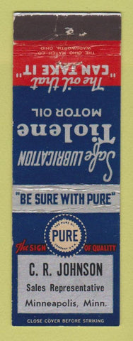 Matchbook Cover - Pure oil gas CR Johnson Minneapolis MN