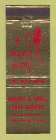 Matchbook Cover - Rogers Sholl Pure oil gas Chattanooga TN Christmas