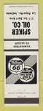 Matchbook Cover - Spiker Phillips 66 oil gas Lafayette IN