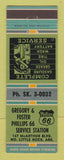 Matchbook Cover - Gregory & Foster Phillips 66 oil gas North Little Rock AR