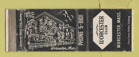 Matchbook Cover - Worcester Club MA WEAR