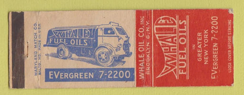 Matchbook Cover - Whald Fuel Oil Brooklyn NY