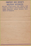 Matchbook Cover - Vote Bob Wilson Congressman San Diego CA 40 Strike