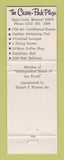 Matchbook Cover - Chase Park Plaza Hotel St Louis MO