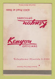 Matchbook Cover - Kenyon Opticians Cleveland OH SAMPLE WEAR 40 Strike