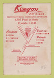 Matchbook Cover - Kenyon Opticians Cleveland OH SAMPLE WEAR 40 Strike