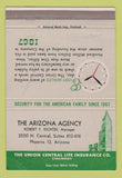 Matchbook Cover - Arizona Agency Insurance Phoenix AZ Robert Richter 40 Strike