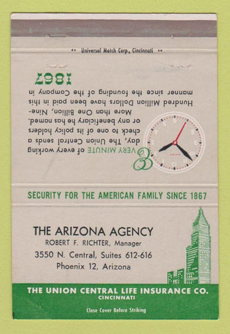Matchbook Cover - Arizona Agency Insurance Phoenix AZ Robert Richter 40 Strike