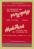 Matchbook Cover - Hyde Park Laundry Dry Cleaning Kansas City MO 40 Strike