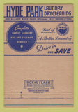 Matchbook Cover - Hyde Park Laundry Dry Cleaning Kansas City MO 40 Strike