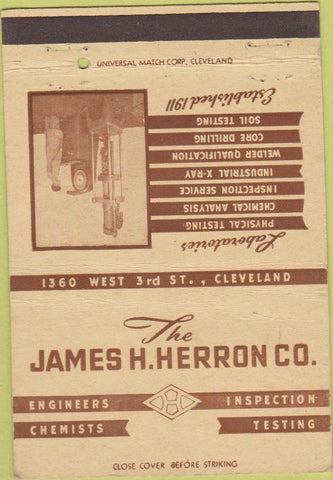Matchbook Cover - James Herron Cleveland OH 40 Strike