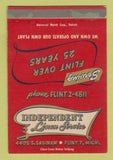 Matchbook Cover - Independent Linen Service Flint MI SAMPLE WEAR 40 Strike