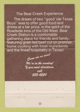 Matchbook Cover - Bear Creek Station Dallas TX 40 Strike