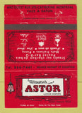 Matchbook Cover - Restaurant Astor Montreal QC WEAR 40 Strike