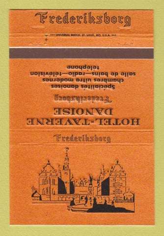 Matchbook Cover Hotel Taverne Danoise Fredericksburg Belgium Brussels 40 Strike