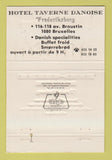 Matchbook Cover Hotel Taverne Danoise Fredericksburg Belgium Brussels 40 Strike