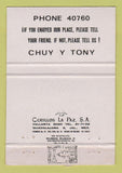 Matchbook Cover - Paraiso Restaurant Acapulco Mexico WEAR 40 Strike