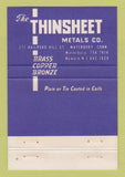Matchbook Cover - Thinsheet Metals Waterbury CT 40 Strike