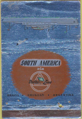Matchbook Cover - Delta Line South America Cruise Ship 40 Strike