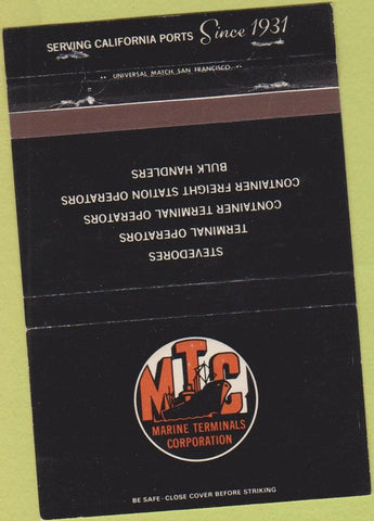 Matchbook Cover - Marine Terminals Corp Stevedores CA 40 Strike