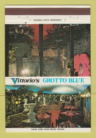 Matchbook Cover - Vittorio's Grotto Blue Stillwater MN 40 Strike