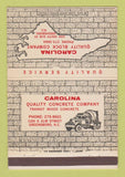 Matchbook Cover - Carolina Quality Block Greensboro NC Concrete 40 Strike