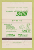 Matchbook Cover - Hass Concrete Products South Bend IN 40 Strike