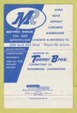 Matchbook Cover - Tranner Bros Contracting Phoenix AZ concrete sand 40 Strike