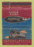 Matchbook Cover - Herman Truck Bodies St Louis MO WORN 40 Strike
