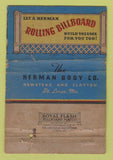 Matchbook Cover - Herman Truck Bodies St Louis MO WORN 40 Strike