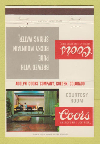 Matchbook Cover - Coors Beer Golden Colorado 40 Strike