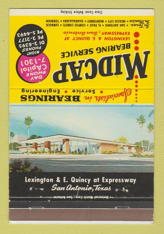 Matchbook Cover Midcap Bearing Service San Antonio TX El Paso Lubbock 40 Strike