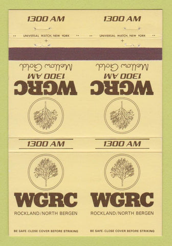 Matchbook Cover - WGRC Radio Rockland North Bergen Double Print ERROR 40 Strike