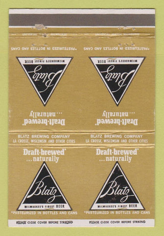Matchbook Cover - Blatz Beer La Crosse WI DOUBLE PRINT ERROR 40 Strike