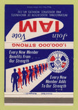 Matchbook Cover - Association of Machinists Union AFL CIP 40 Strike
