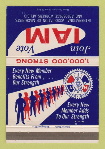 Matchbook Cover - Association of Machinists Union AFL CIP 40 Strike