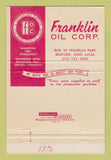 Matchbook Cover - Franklin Oil Corp Bedford OH 40 Strike