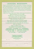 Matchbook Cover - Jackson MS Tourism 40 Strike